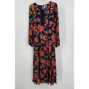 Jaase Dress Size L‎ Boho Maxi Floral Long Sleeve Indie Cottagecore Festival